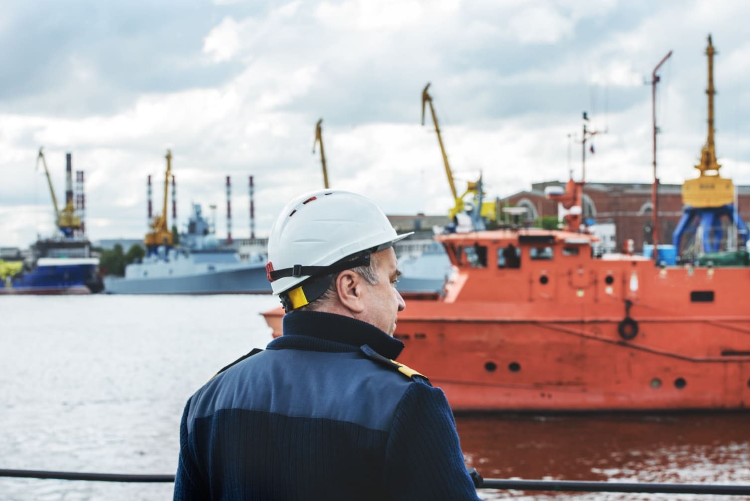 saint petersburg russia july 30 2019 doctrine liquidation oil spill sea port rescue service work 1