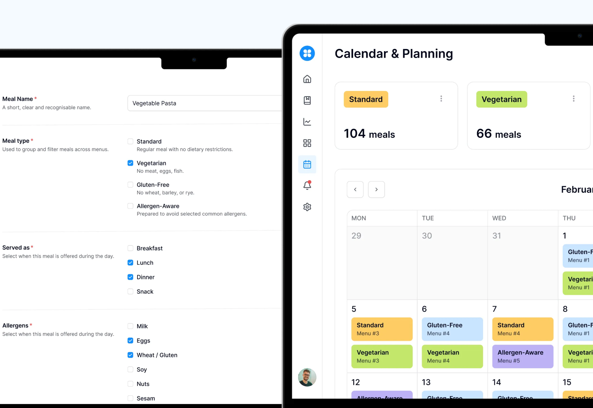 schoolmenu planning app